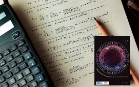 MIC MIghTY maths logo and calculator and papers with mathematical equations